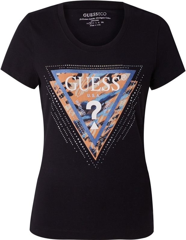 Guess SS CN Leo Triangle Tee Dames T-Shirt - Zwart