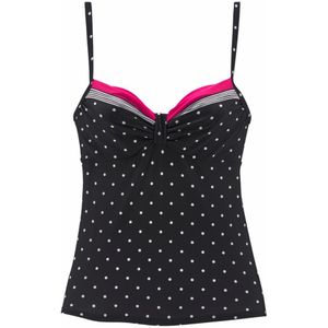 Lascana - Monroe - Tankinitop - Zwart/Rood - Polyamide - Met Beugel