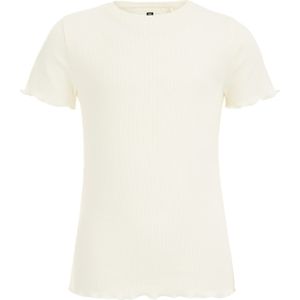 WE Fashion Meisjes slim fit T-shirt met ribstructuur