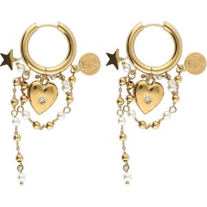 My Jewellery Oorbellen goud / parelwit