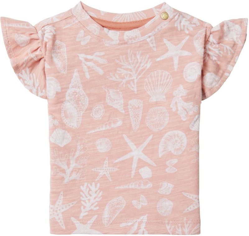 Noppies Baby T-shirt met All Over Print en Ruches Roze