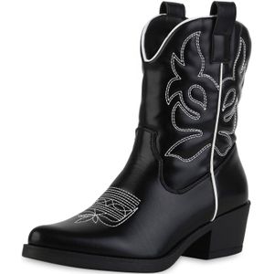 Van Hill Cowboylaarzen 'Chloe' zwart / wit
