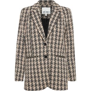 ICHI Oversized Blazer IHKATE HOUNDSTOOTH met Pied-de-poule Bruin/Zwart