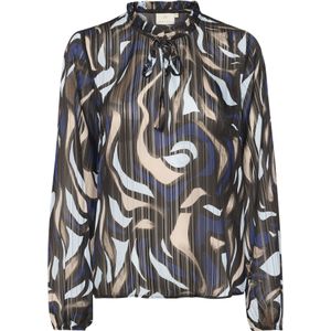 Kaffe Blouse 'Margo' beige / blauw / antraciet / wit