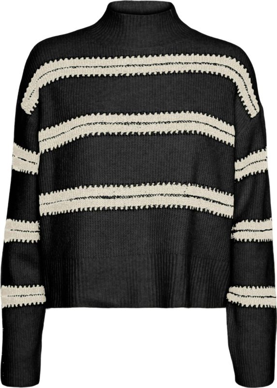 Vero Moda Trui Vmdazzle Ls Highneck Pullover Ga Bo 10310850 Black/w.birch Dames