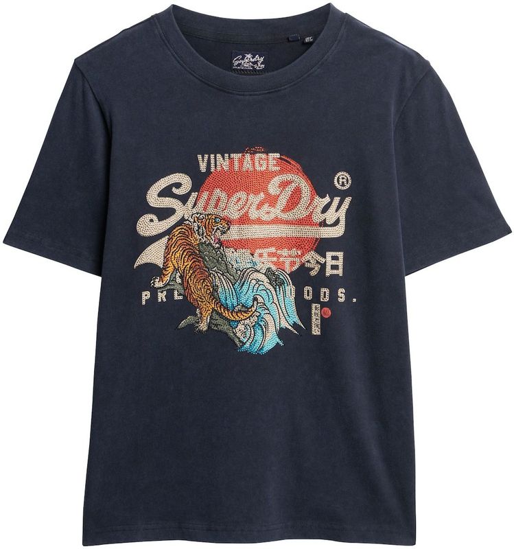 Superdry Tokyo Vl Relaxed T-shirt Met Korte Mouwen Blauw 2XS Vrouw