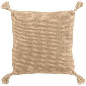 J-Line Kussen Katoen Jute Beige-Bruin