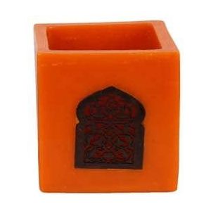 Marokkaanse Waxinelichthouder Oranje Ø 12 x 12cm-Poort patroon