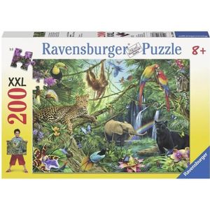 Puzzel Dieren in de Jungle (200 stukjes, XXL)