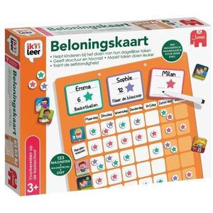 Jumbo Beloningskaart - Leerzaam hulpmiddel voor kinderen vanaf 3 jaar - Verdien sterren voor taken - Inclusief magneetbord en magneten