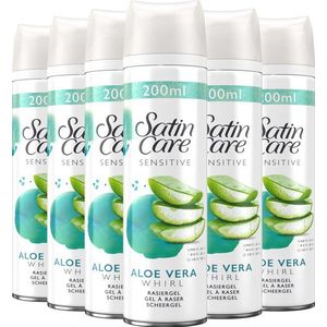 Gillette Venus Satin Care Scheergel 6 × 200 ml – Voor Gevoelige Huid – Hydraterend & Kalmerend