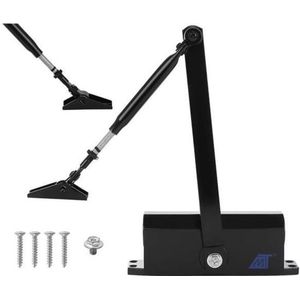 Malatec® Deurdranger Zwart – Instelbaar 40‑60 kg – Weerbestendig – Voor Buitendeuren