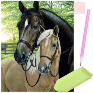 Malatec Diamond Painting Set "Paarden" - 30x40 cm - Kunstzinnige Ontspanning