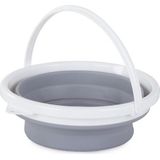 Emmer Siliconen - Opvouwbare Emmer - Camping- 5 liter Emmer - Grijs/Wit