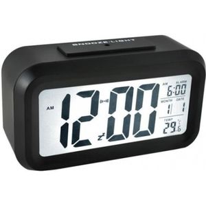 THAR Digitale Wekker - Alarm Klok met Temperatuur, Kalender, Snooze en LED Verlichting - Wit