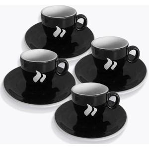 roastmarket espressokopje zwart set van 4
