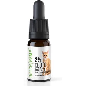 Dutch Hemp CBD olie isolaat 2% katten 10 ml 200 mg CBD