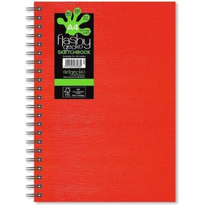 Artgecko Sketchbook spiraal rood A4