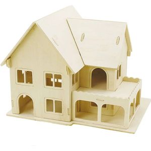 3D puzzel huis met veranda 57876