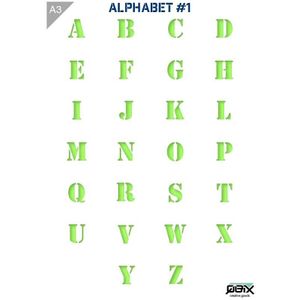 QBIX A3 sjabloon alphabet 1