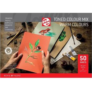 Talens Toned paper blok warm colours A4