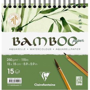 Clairefontaine  Bamboo blok spiraal vierkant - 975924C maat 15x15cm