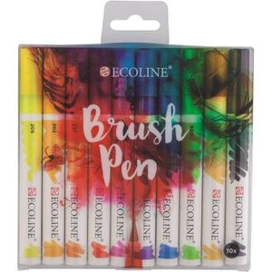 Talens Ecoline brush pen set 10 kleuren