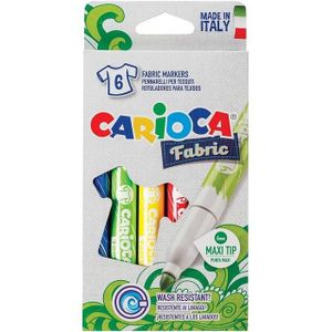 Carioca Textielstiften set 6 kleuren