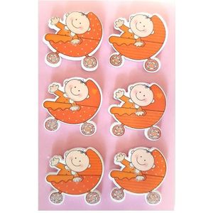 Glorex Houten stickers buggy oranje 177