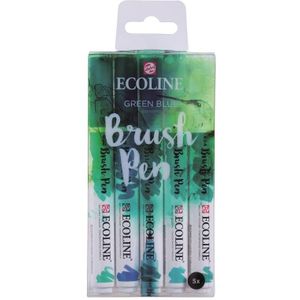 Talens Ecoline brushpen set 5 greenblue