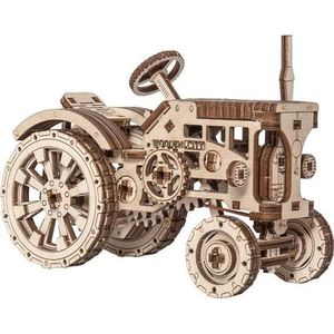 Wooden City Modelbouwpakket Tractor Hout - 119mm Hoog X 158mm Breed X 72mm Diep - Naturel Kleur