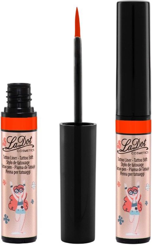 LaDot - Tattoo Liner - Bruin - Watervast - 4 ml - Hypoallergeen