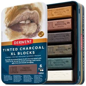 Derwent Tinted charcoal XL blocks blik 6