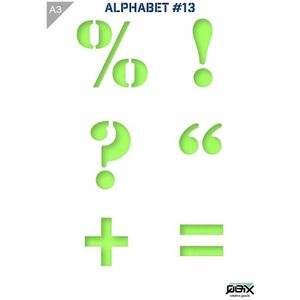 QBIX A3 sjabloon alphabet 13
