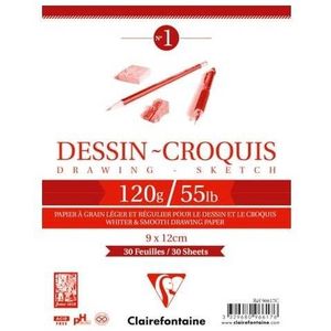 Clairefontaine Schetsblok spiraal 120 gram 9x12