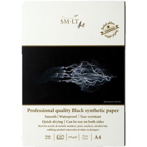 Smlt Zwart synthetisch papierblok - Formaat A3