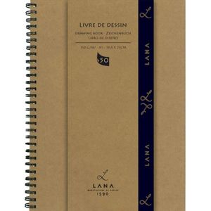 Lana Tekenboek met spiraal - maat A5 14.8x21 cm.