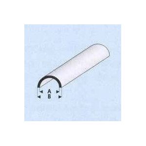 Raboesch Styreneprofiel 403 halfrond hol - 403-55 binnen A 4.5 en buiten B 6 mm.