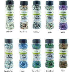 Craftemotions Color flakes 90gr - 0080 Graniet blauw