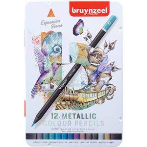 Bruynzeel  Blik 12 kleurpotloden metallic