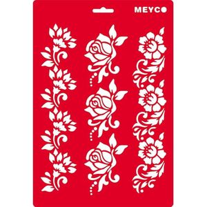 Meyco A4 sjabloon bloemen border 66042