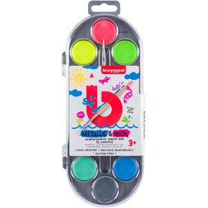 Bruynzeel Watercolor set metallic & neon