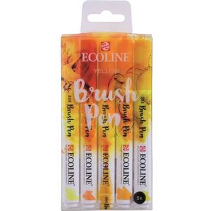 Talens Ecoline brushpen set 5st yellow