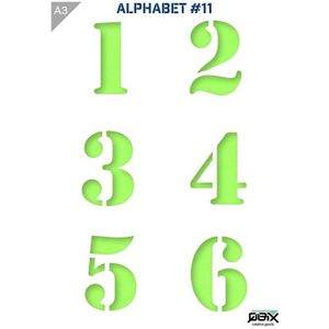 QBIX A3 sjabloon alphabet 11