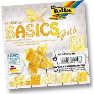 Folia Vouwblaadjes basics geel 461 - maat 10x10 cm