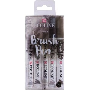 Talens Ecoline brushpen set 5st grey