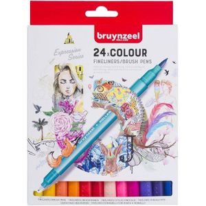 Bruynzeel  24 fineliner/brush pens 25024