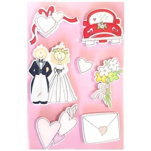 Glorex Houten stickers bruiddeco 10.205