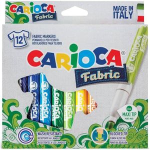 Carioca Textielstiften set 12 kleuren