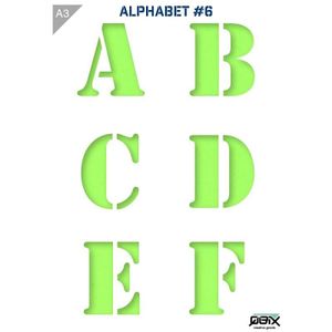QBIX A3 sjabloon alphabet 6